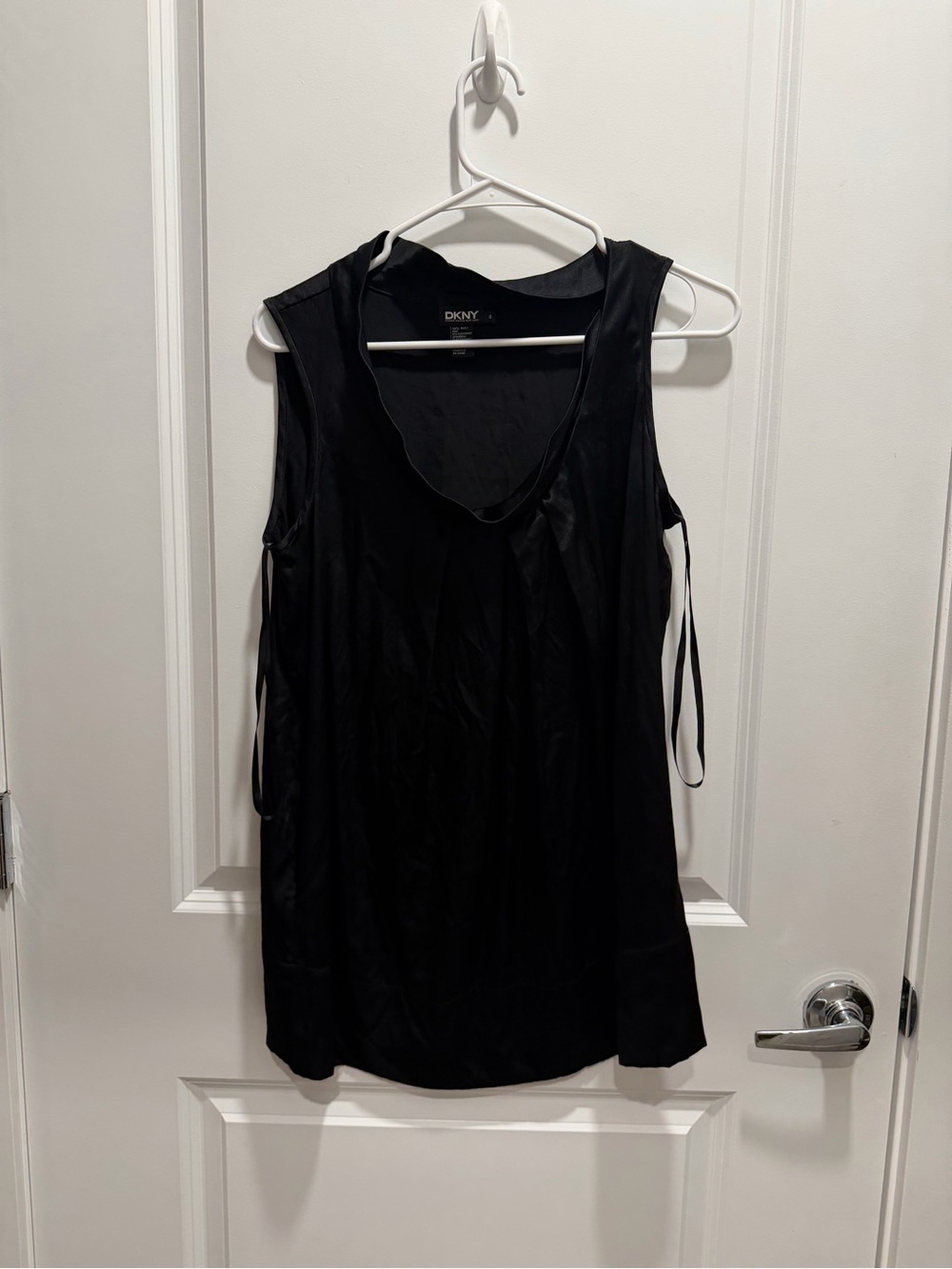 DKNY Black Silk Cowl Neck Tunic